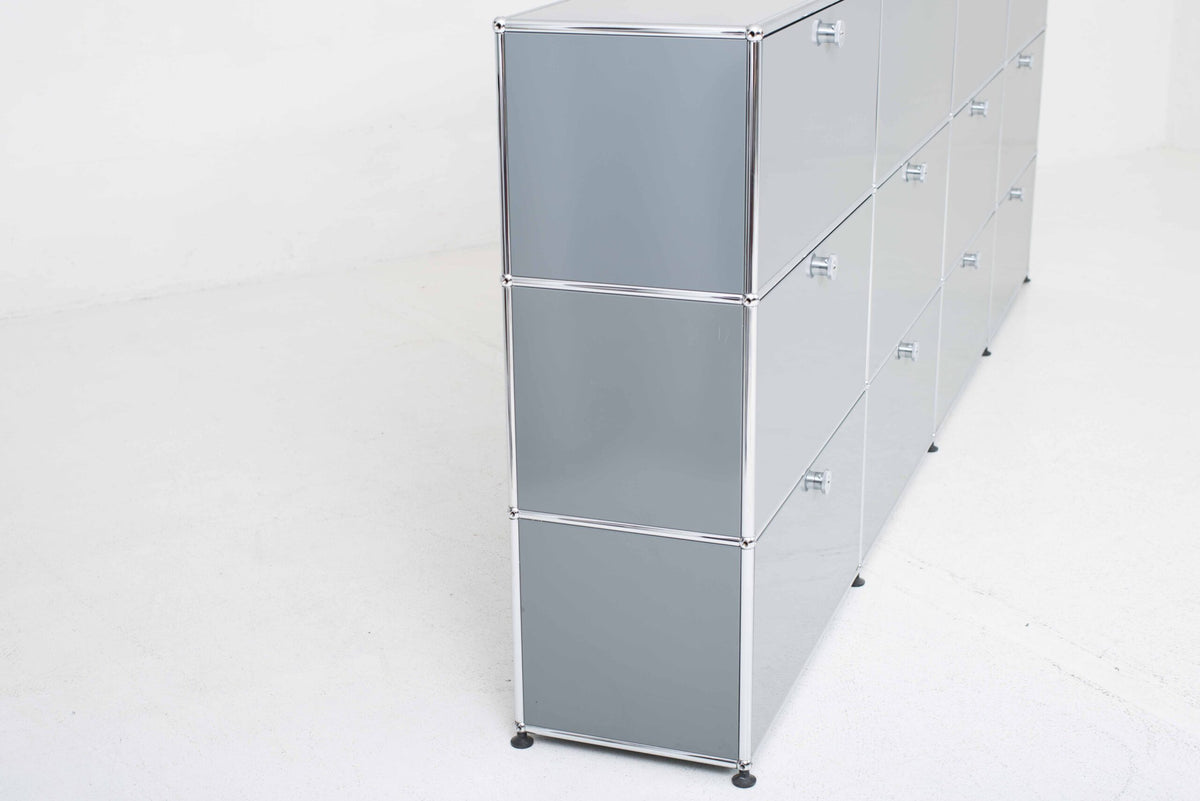 Vintage Sideboard USM Haller in Mittelgrau von Paul Schärer und Fritz Haller