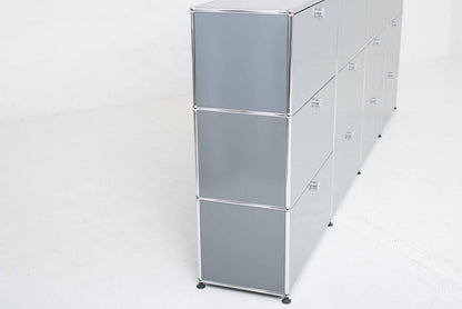 Vintage Sideboard USM Haller in Mittelgrau von Paul Schärer und Fritz Haller