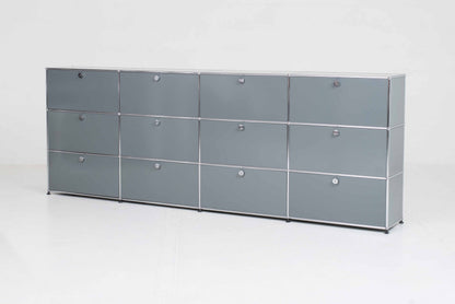 Vintage Sideboard USM Haller in Mittelgrau von Paul Schärer und Fritz Haller