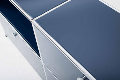 Vintage Sideboard USM Haller von Fritz Haller und Paul Schärer in Stahlblau