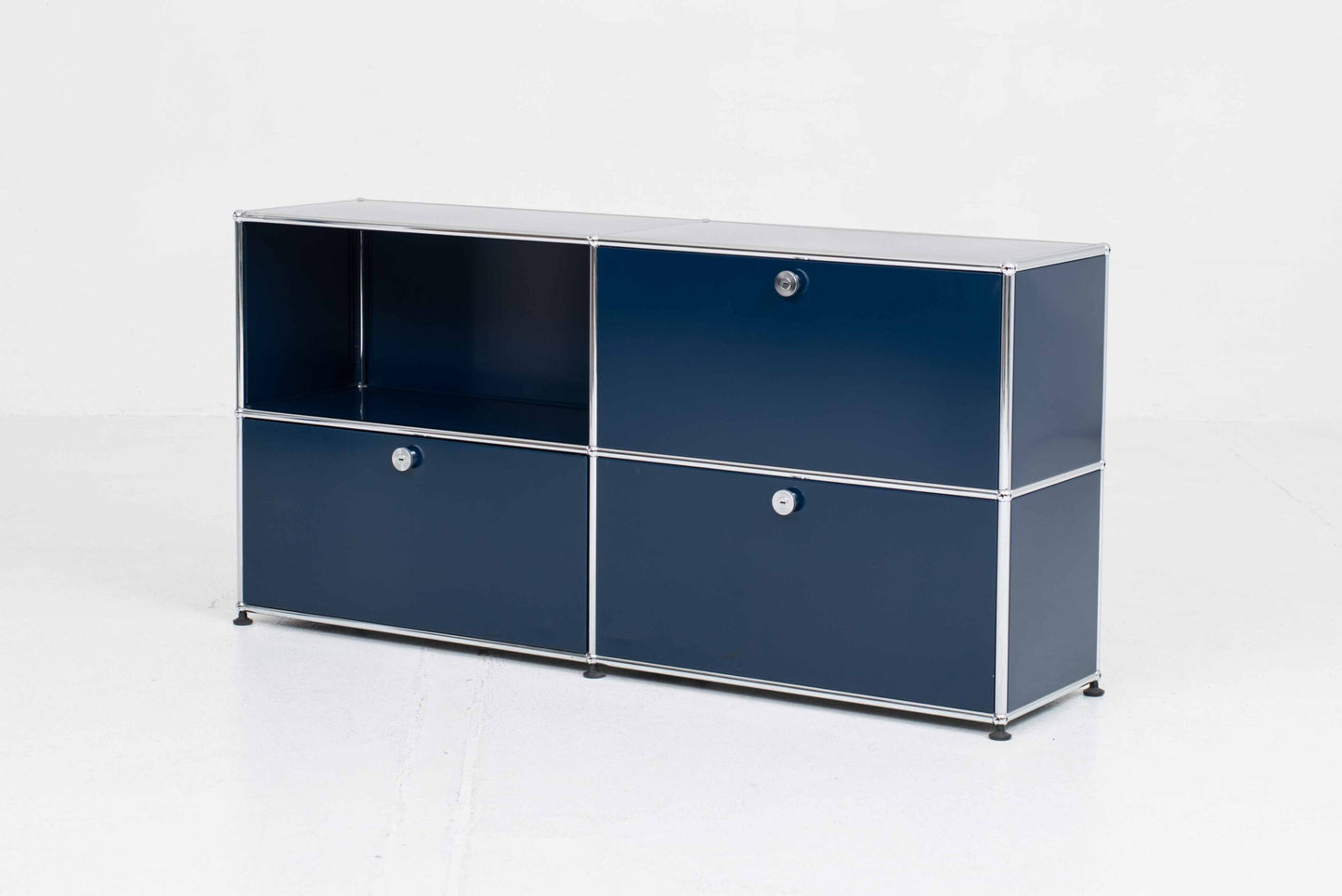 Vintage Sideboard USM Haller von Fritz Haller und Paul Schärer in Stahlblau