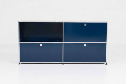 Vintage Sideboard USM Haller von Fritz Haller und Paul Schärer in Stahlblau