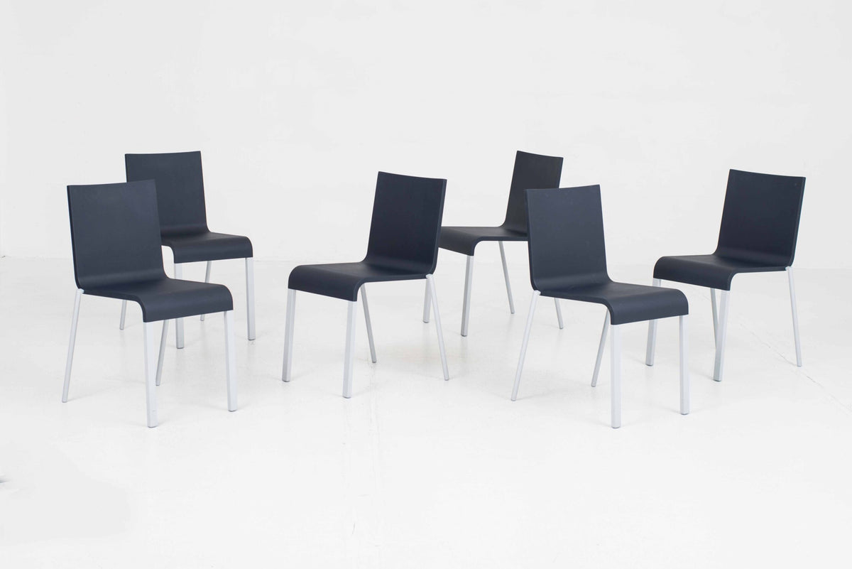 Vintage Stuhl .03 von Maarten Van Severen für Vitra, Dunkelblau