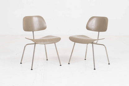 Vintage Stuhl DCM von Charles und Ray Eames für Vitra in Graubeige