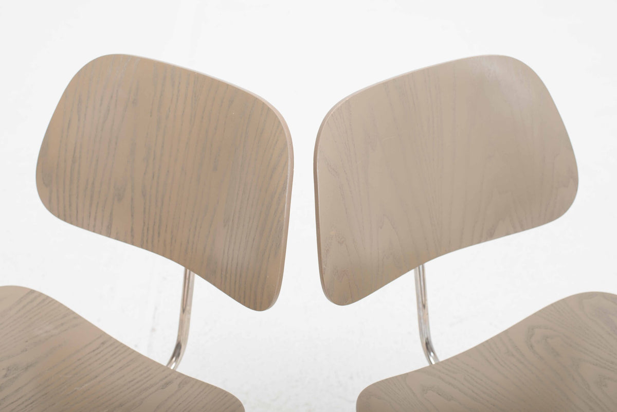 Vintage Stuhl DCM von Charles und Ray Eames für Vitra in Graubeige