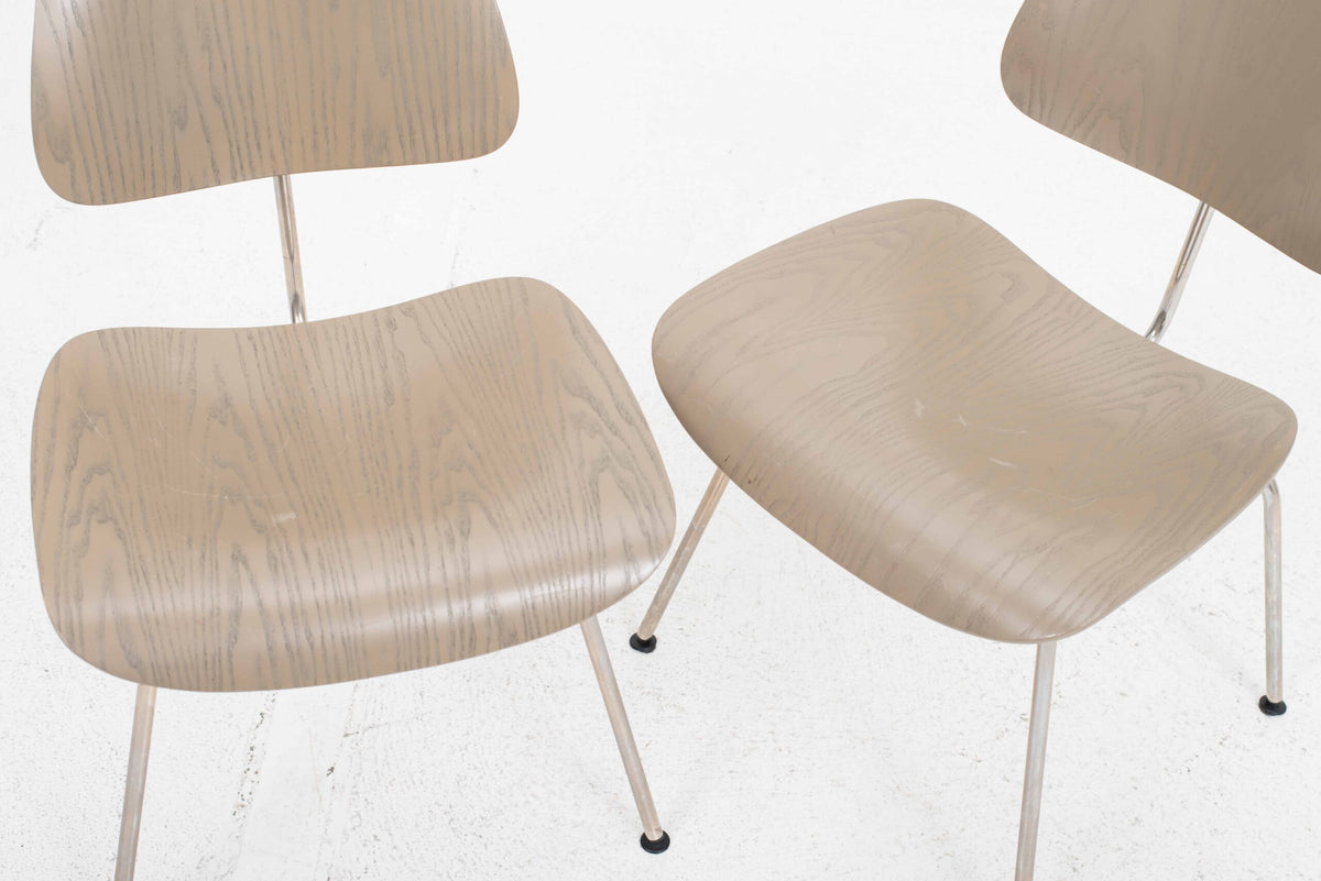 Vintage Stuhl DCM von Charles und Ray Eames für Vitra in Graubeige