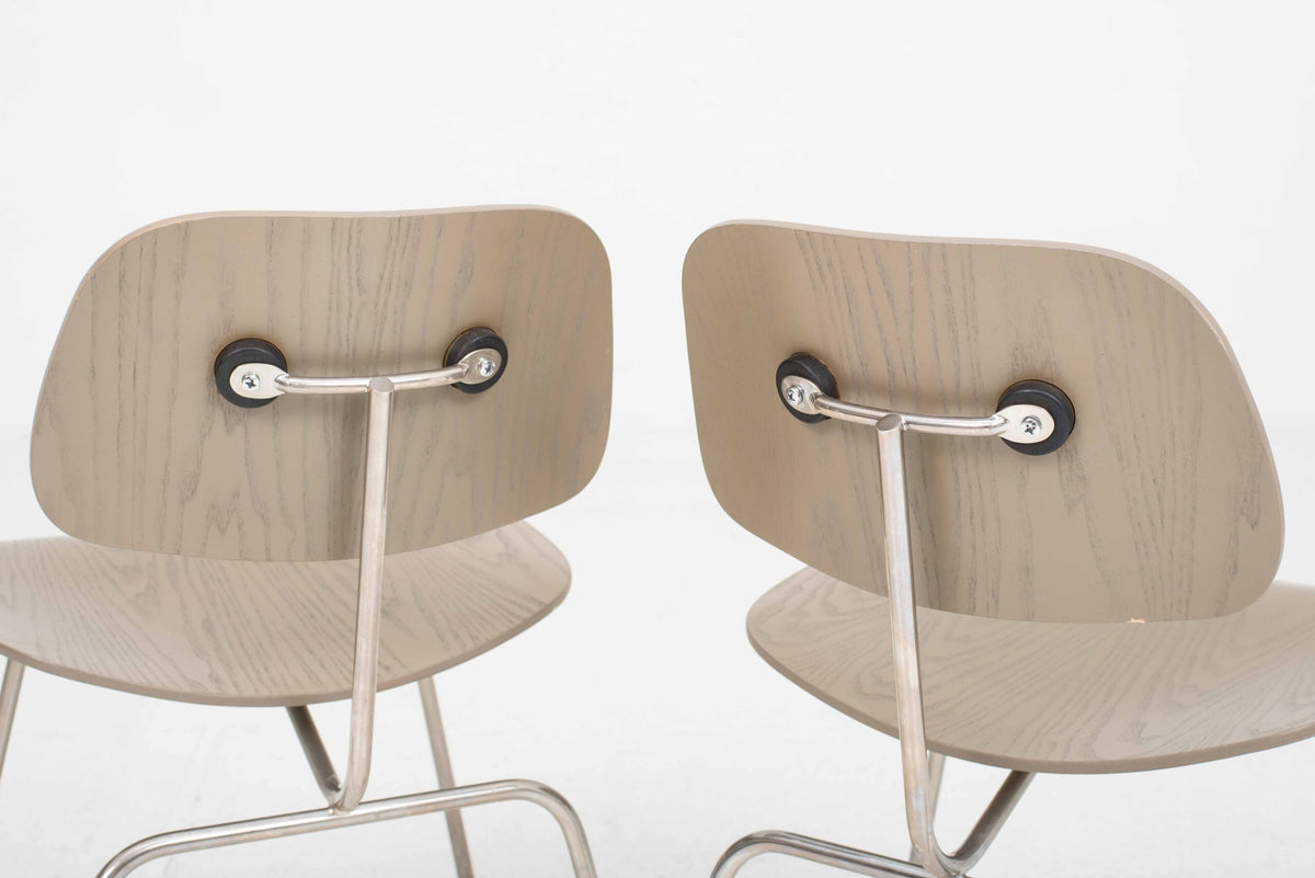 Vintage Stuhl DCM von Charles und Ray Eames für Vitra in Graubeige