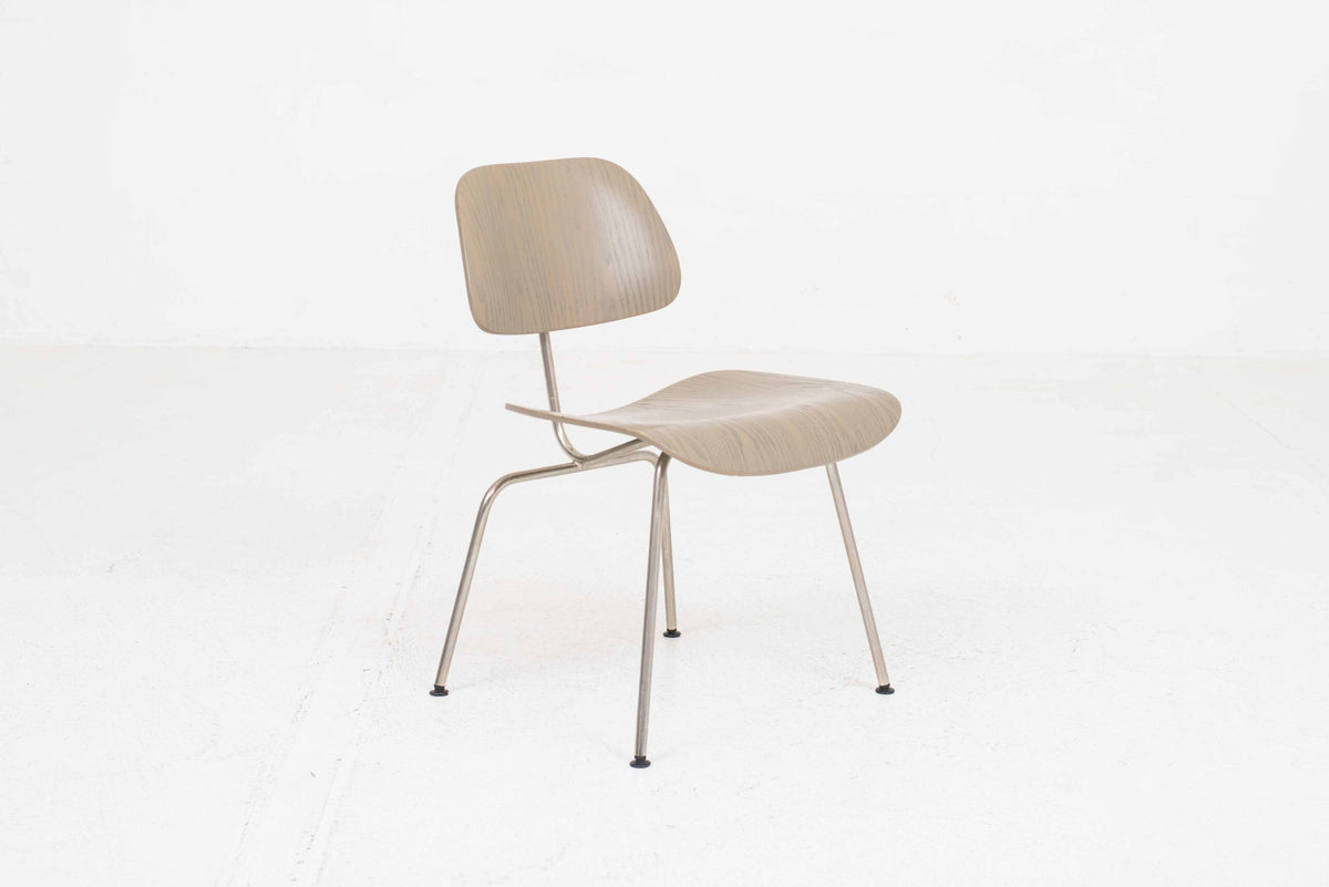 Vintage Stuhl DCM von Charles und Ray Eames für Vitra in Graubeige