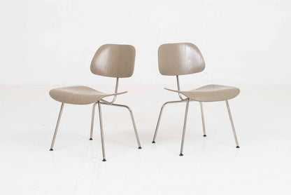 Vintage Stuhl DCM von Charles und Ray Eames für Vitra in Graubeige