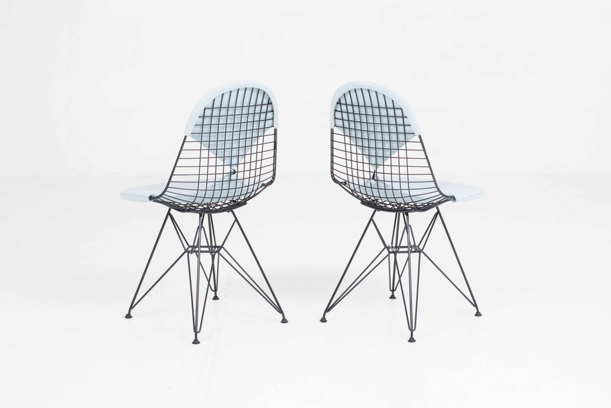 Vintage Stuhl DKR-2 von Charles und Ray Eames für Vitra schwarz, blau