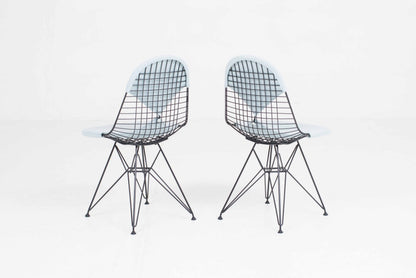Vintage Stuhl DKR-2 von Charles und Ray Eames für Vitra schwarz, blau