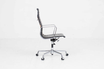 Vintage Bürostuhl EA 119 von Charles und Ray Eames für Vitra, schwarzes Leder