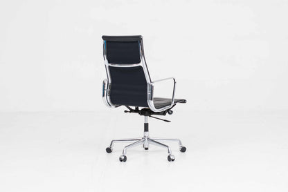 Vintage Bürostuhl EA 119 von Charles und Ray Eames für Vitra, schwarzes Leder