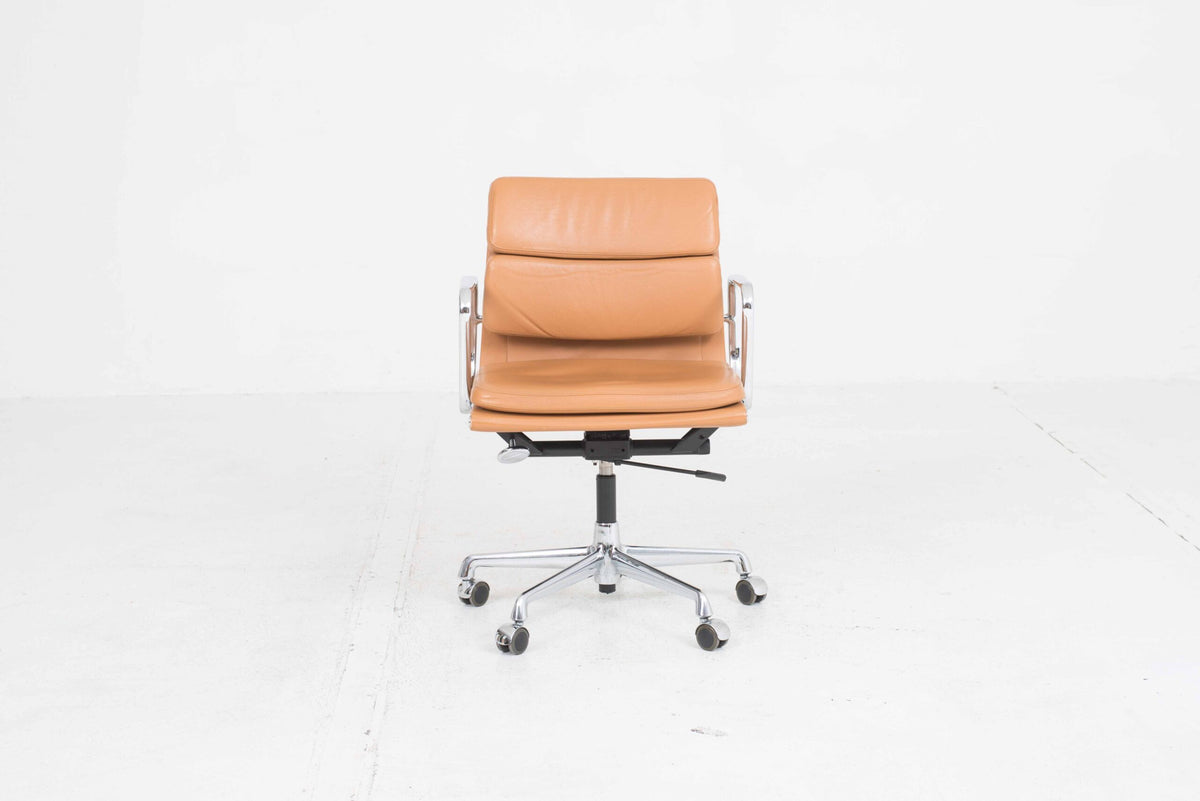 Vintage Bürostuhl von Eames für Vitra cognacfarben Leder