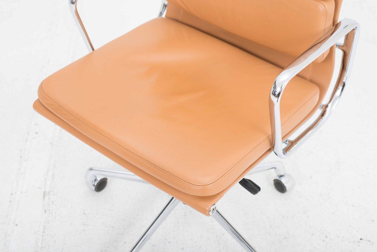 Vintage Bürostuhl von Eames für Vitra cognacfarben Leder