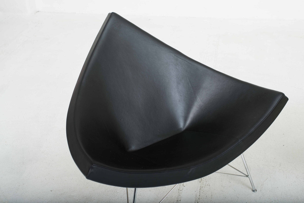 Coconut armchair by George Nelson for Vitra in black leather