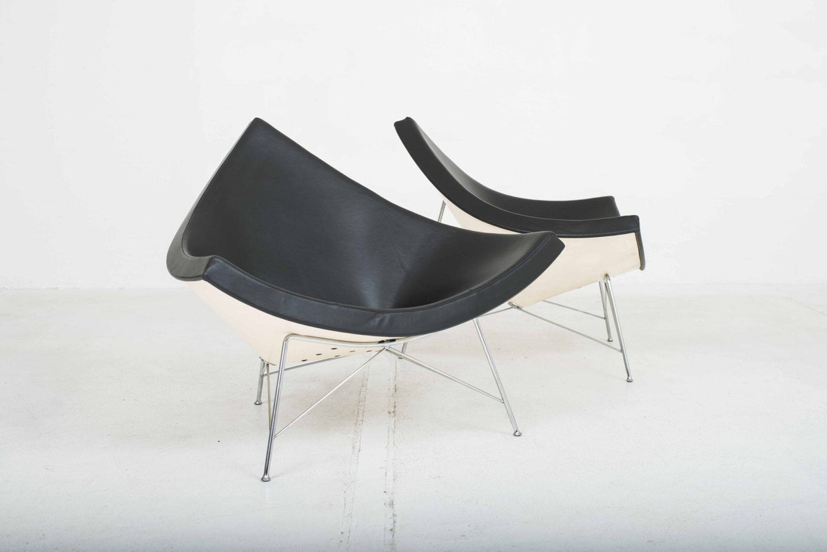 Coconut armchair by George Nelson for Vitra in black leather