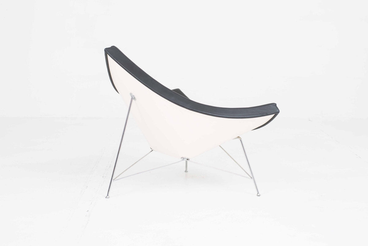 Fauteuil Coconut de George Nelson pour Vitra en cuir noir