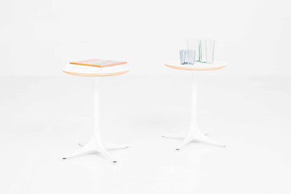 Vintage Beistelltisch Pedestal Table von George Nelson für Vitra in Weiß