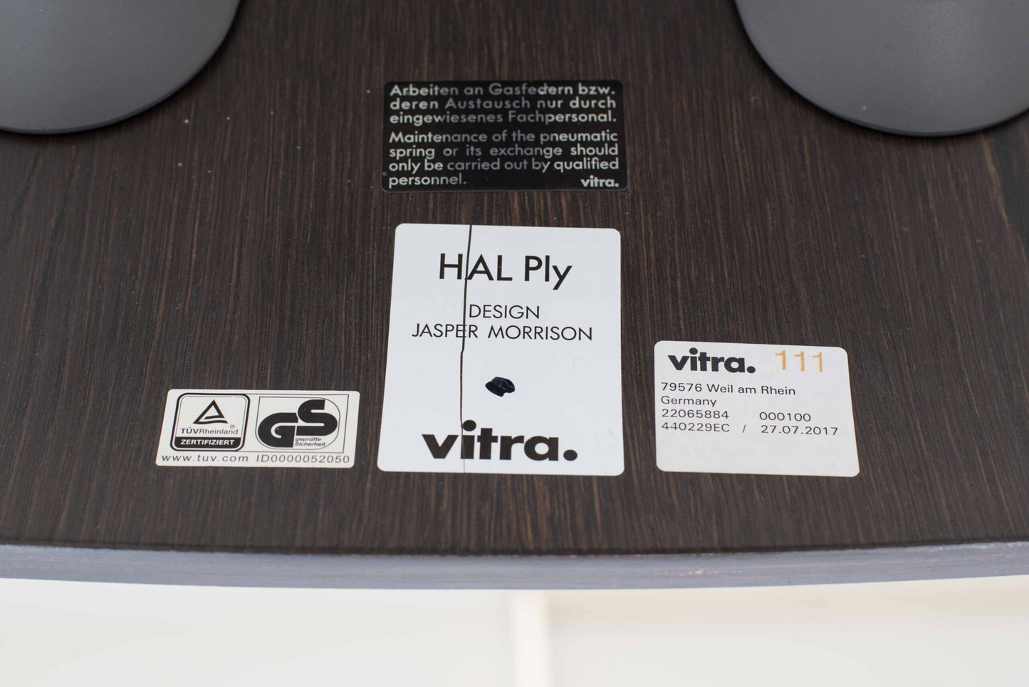Vintage Bürostuhl "HAL Ply Studio" von Jasper Morrison für Vitra, dunkle Eiche