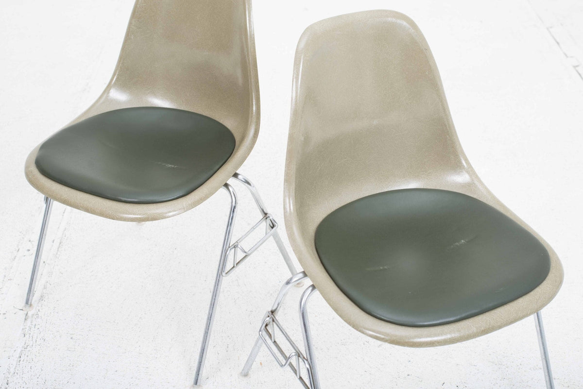 Fiberglass DSS Side Chair by Charles Eames for Vitra in Khaki