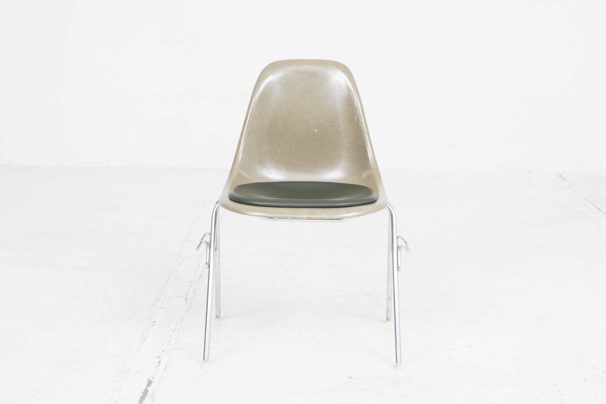 Fiberglass DSS Side Chair by Charles Eames for Vitra in Khaki