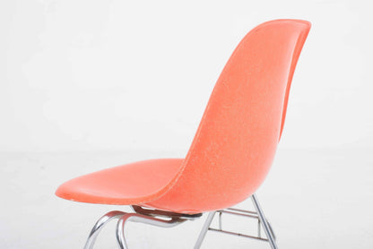 Vintage Fiberglas DSS Stuhl von Charles Eames für Vitra in Rotorange