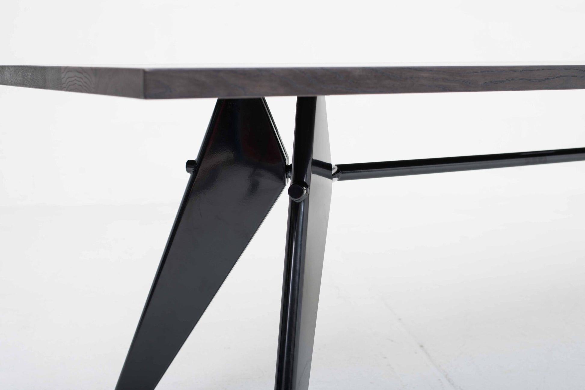 Vintage Tisch EM von Jean Prouvé für Vitra, dunkle Eiche, Tiefschwarz