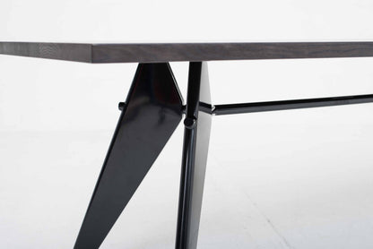 Vintage Tisch EM von Jean Prouvé für Vitra, dunkle Eiche, Tiefschwarz
