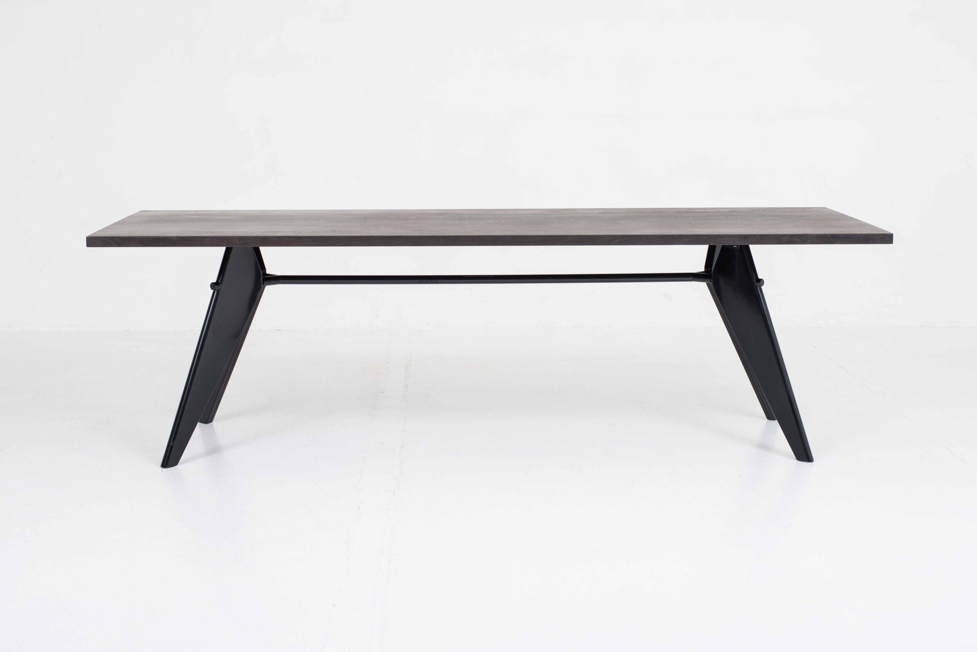 Vintage Tisch EM von Jean Prouvé für Vitra, dunkle Eiche, Tiefschwarz