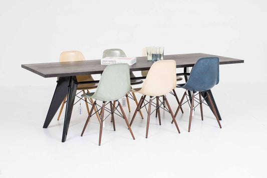 Vintage Tisch EM von Jean Prouvé für Vitra, dunkle Eiche, Tiefschwarz