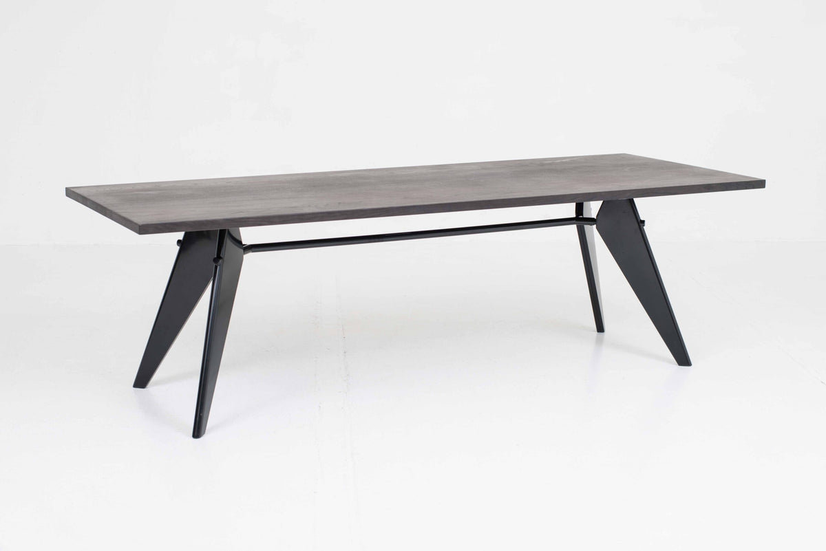 Vintage Tisch EM von Jean Prouvé für Vitra, dunkle Eiche, Tiefschwarz