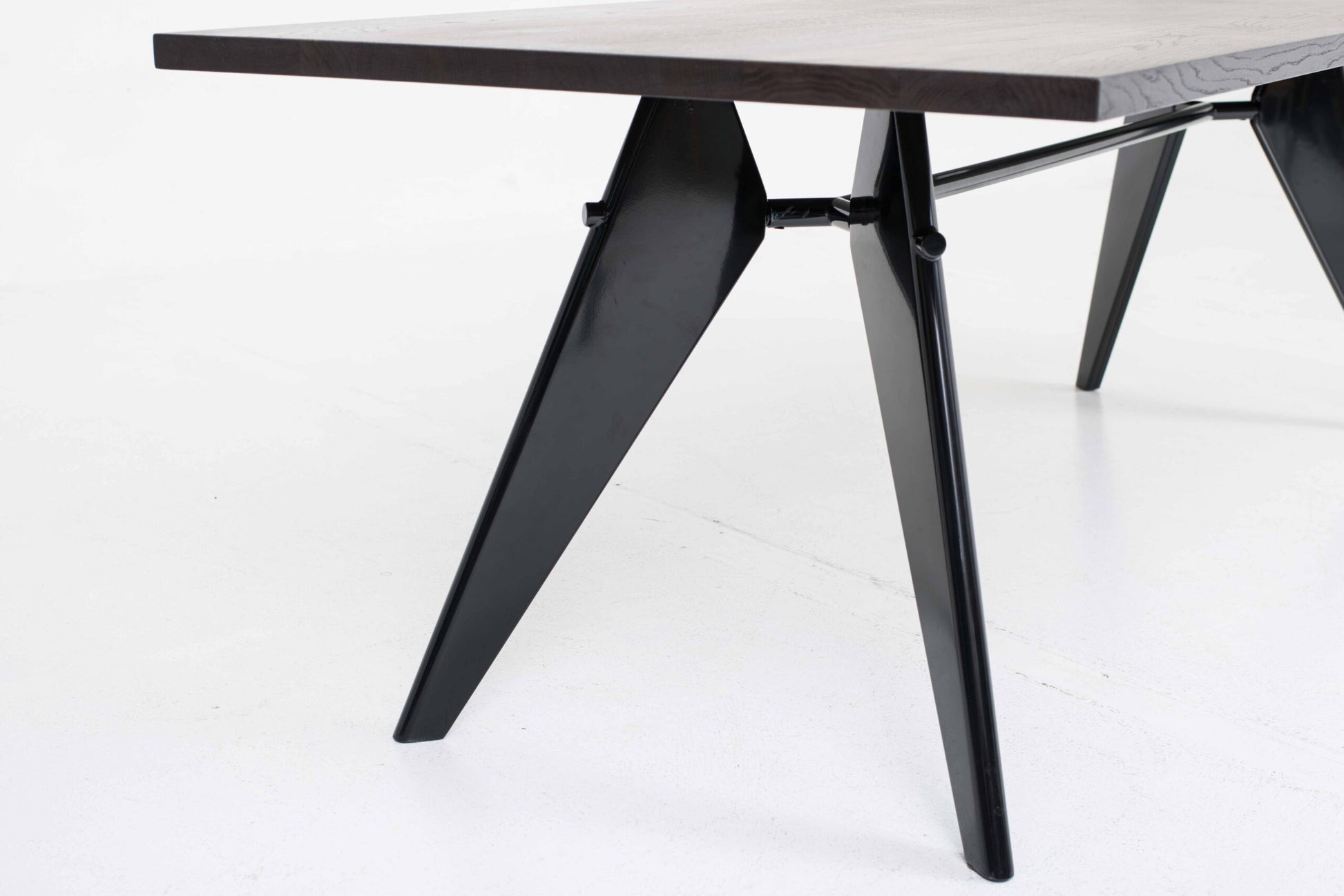 Vintage Tisch EM von Jean Prouvé für Vitra, dunkle Eiche, Tiefschwarz