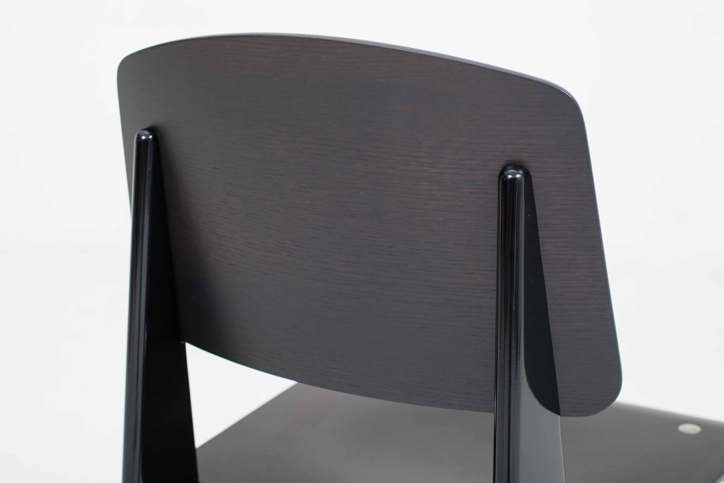 Vintage Stuhl Standard von Jean Prouvé für Vitra in dunkler Eiche und Schwarz