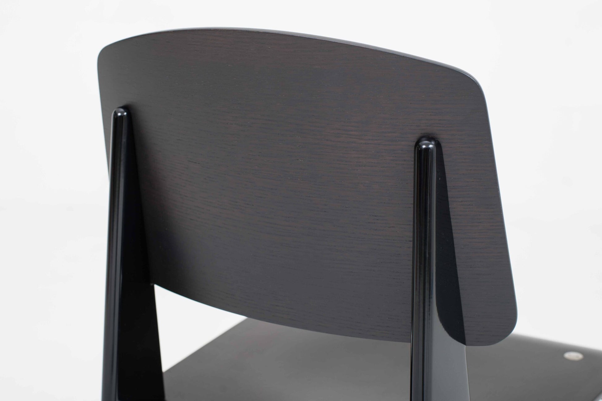 Vintage Stuhl Standard von Jean Prouvé für Vitra in dunkler Eiche und Schwarz