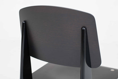 Vintage Stuhl Standard von Jean Prouvé für Vitra in dunkler Eiche und Schwarz