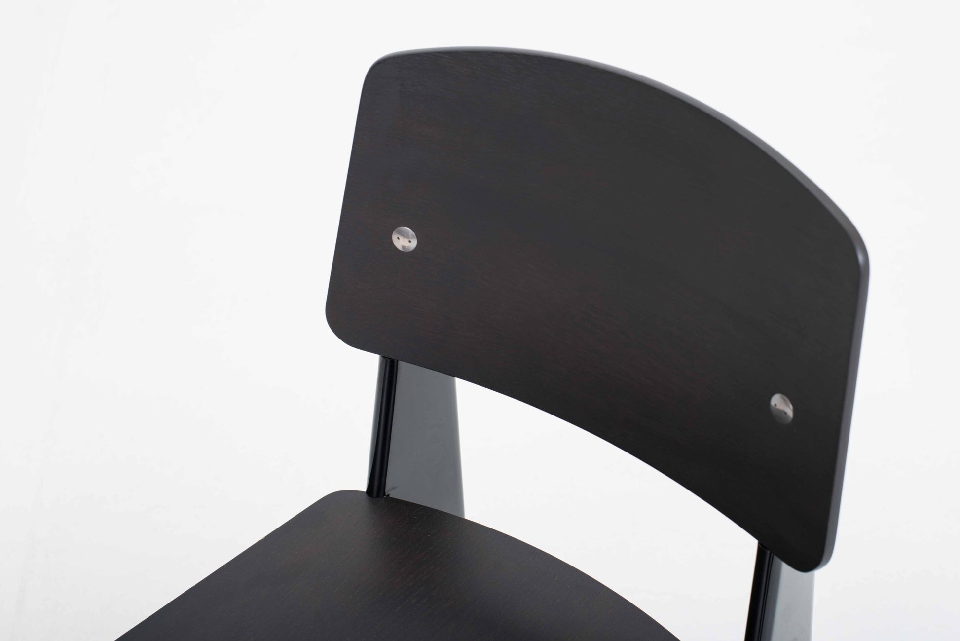 Vintage Stuhl Standard von Jean Prouvé für Vitra in dunkler Eiche und Schwarz