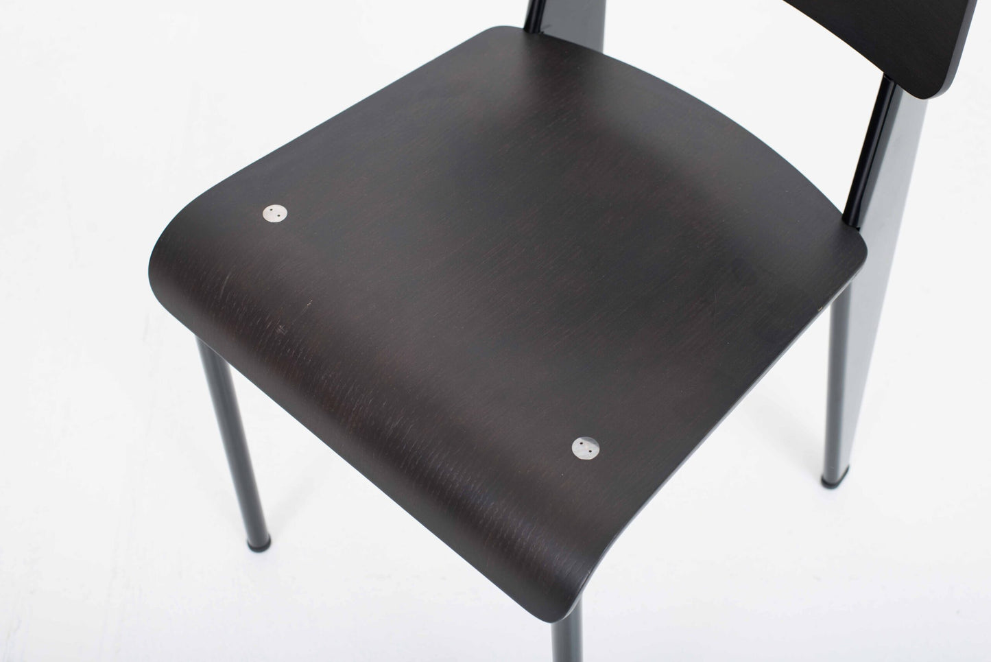 Vintage Stuhl Standard von Jean Prouvé für Vitra in dunkler Eiche und Schwarz