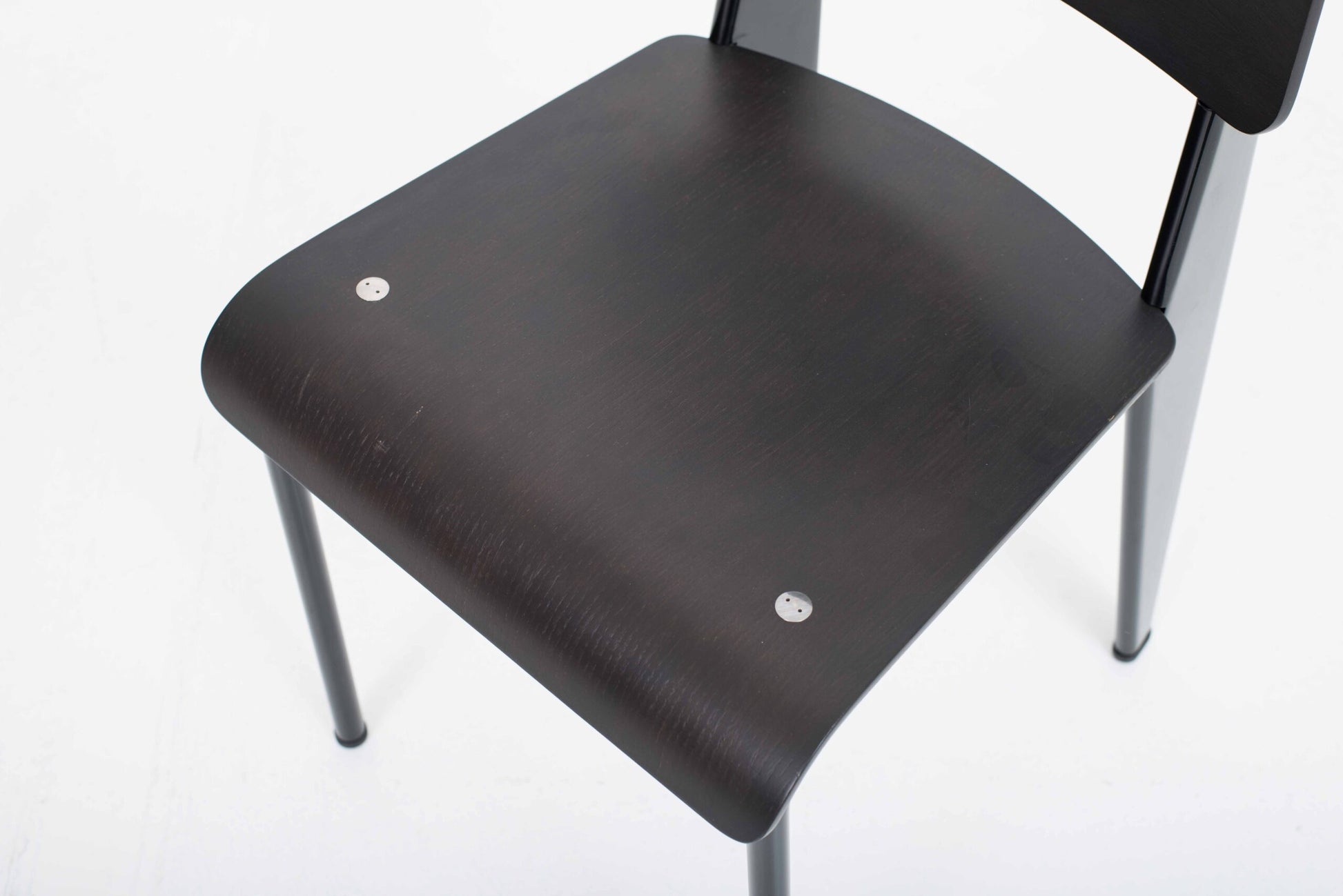 Vintage Stuhl Standard von Jean Prouvé für Vitra in dunkler Eiche und Schwarz