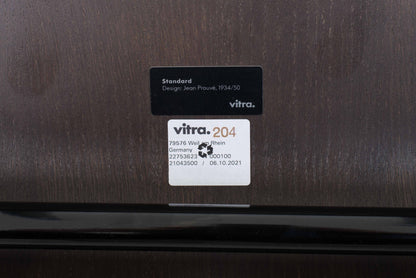 Vintage Stuhl Standard von Jean Prouvé für Vitra in dunkler Eiche und Schwarz