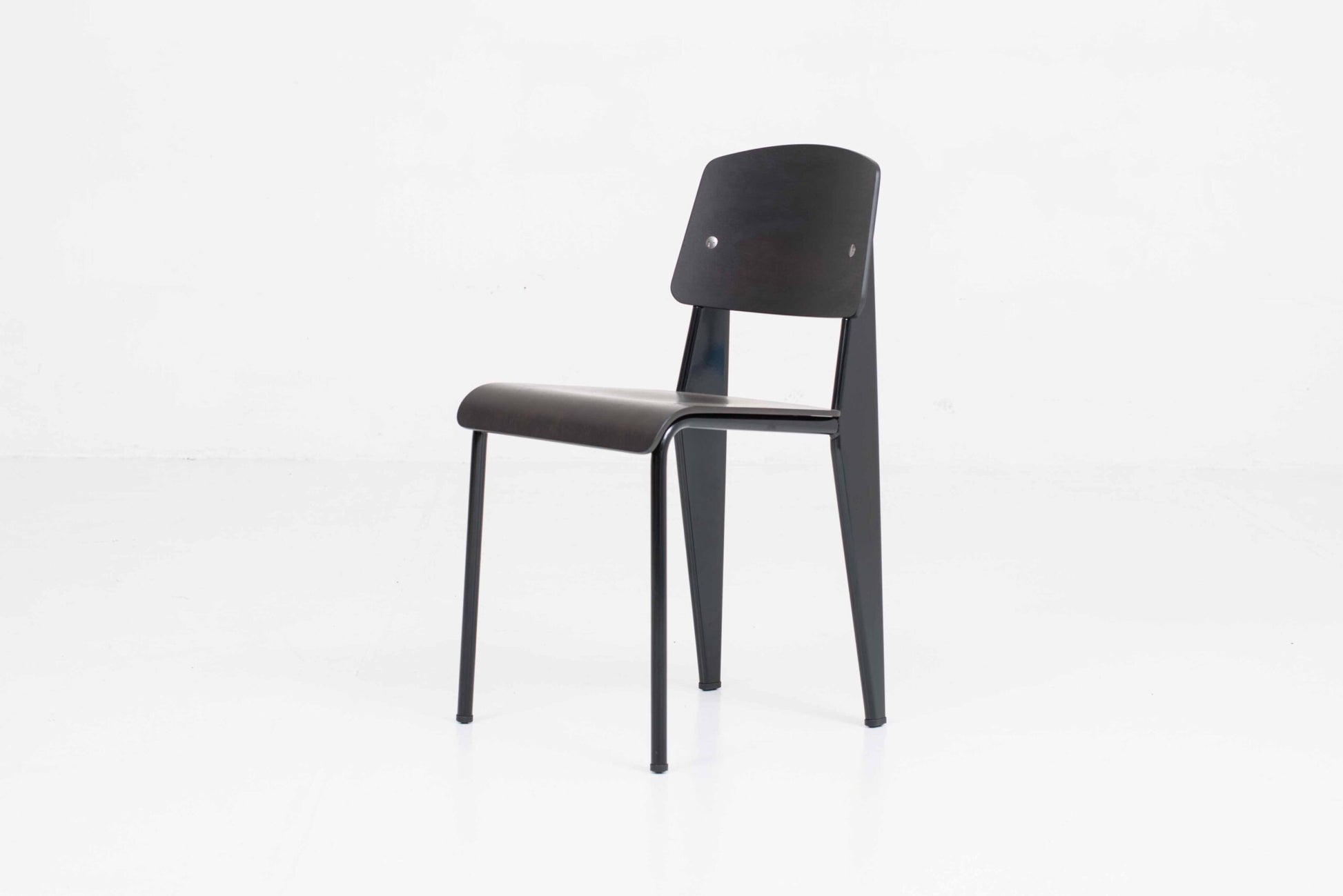 Vintage Stuhl Standard von Jean Prouvé für Vitra in dunkler Eiche und Schwarz