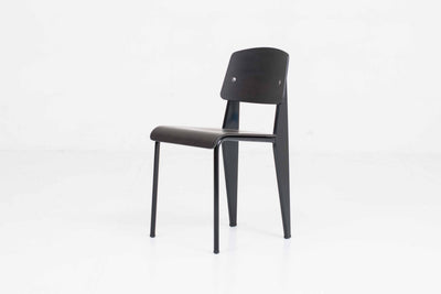 Vintage Stuhl Standard von Jean Prouvé für Vitra in dunkler Eiche und Schwarz