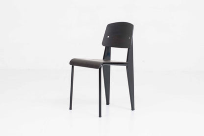 Vintage Stuhl Standard von Jean Prouvé für Vitra in dunkler Eiche und Schwarz