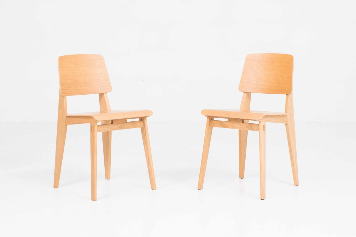 Vintage Stuhl Tout Bois von Jean Prouvé für Vitra in Eiche natur