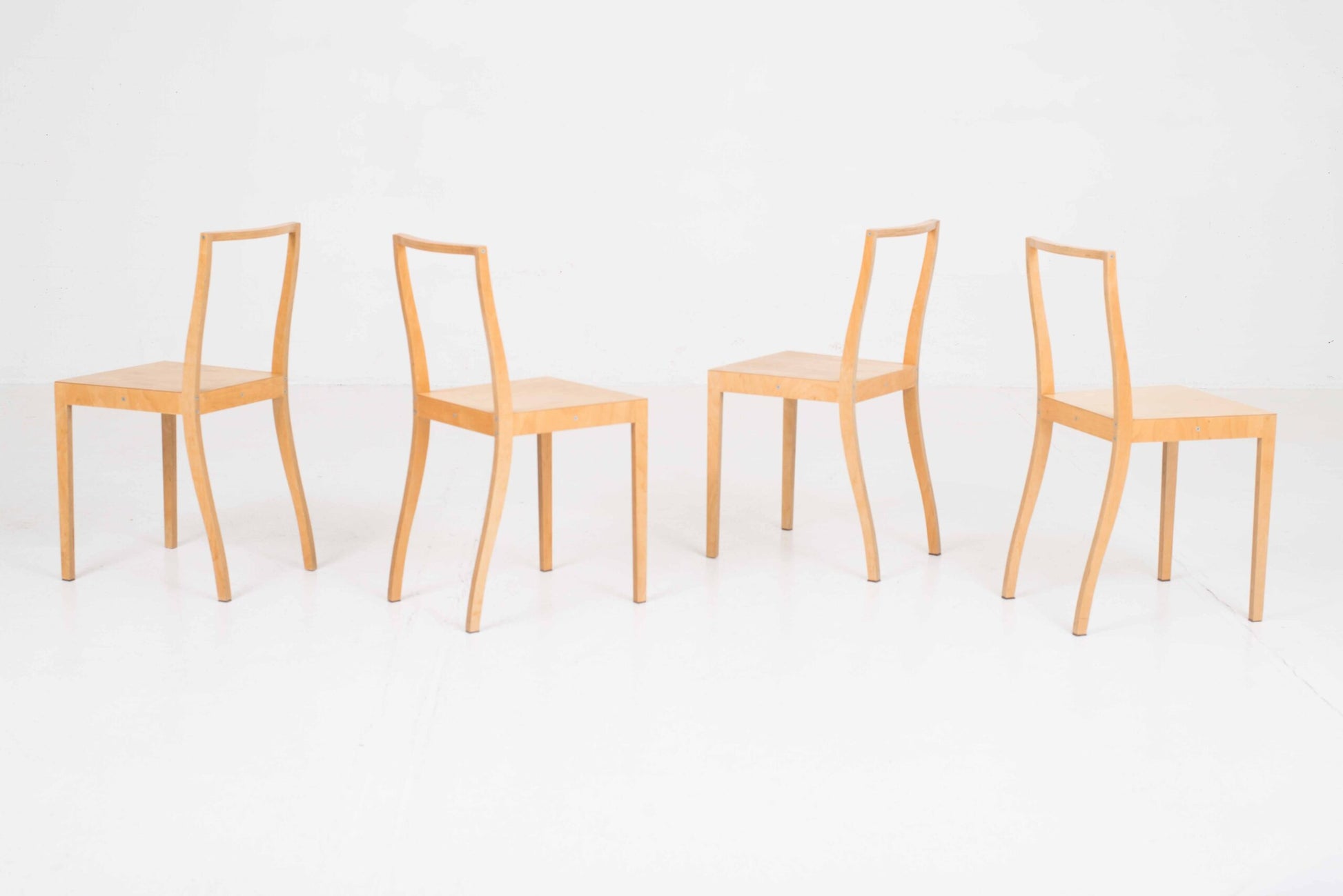 Set von 4 Vintage Stuhl Plywood von Jasper Morrison für Vitra