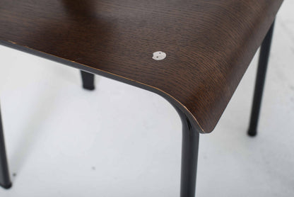 Vitra Standard Chair by Jean Prouvé in dark oak and black vintage