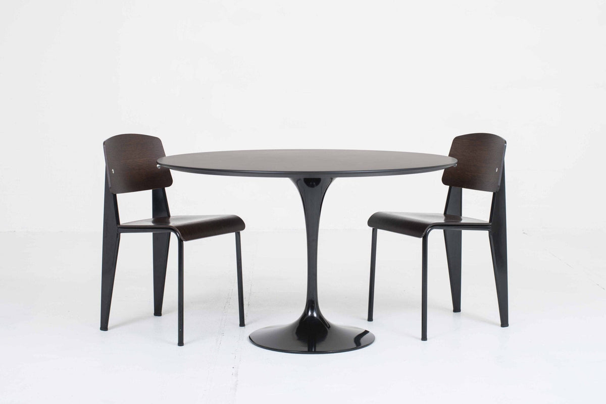 Vitra Standard Chair by Jean Prouvé in dark oak and black vintage
