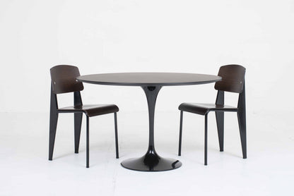 Vitra Standard Chair by Jean Prouvé in dark oak and black vintage