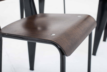 Vitra Standard Chair by Jean Prouvé in dark oak and black vintage