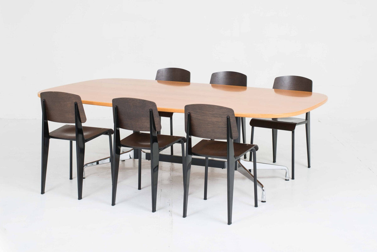 Vitra Standard Chair by Jean Prouvé in dark oak and black vintage